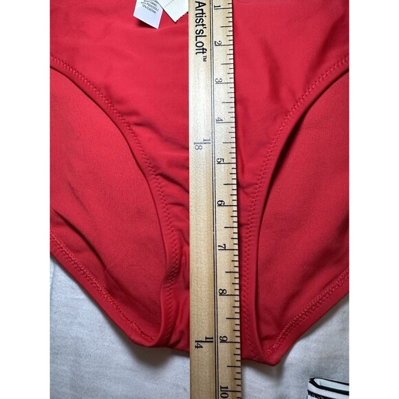 AERIE Bikini Bottoms BUNDLE OF‎ 3 Striped, Red, White/Tan Terry Stripe LARGE NWT - Picture 8 of 9